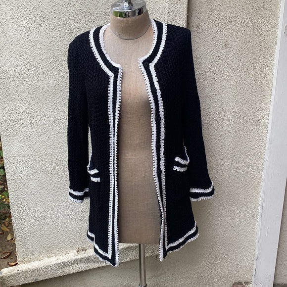 Maison Common from Neiman Marcus vintage knitted cardigan sweater w/ pockets - Picture 3 of 16